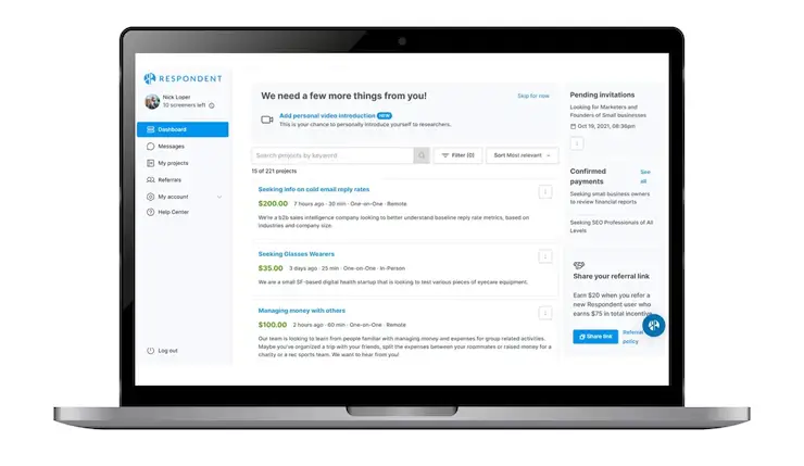 Make Money Online Fast with Respondent-io payment screenshot-06